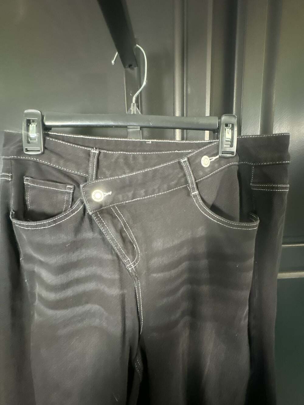 Halara Flex Women's Black Crossover Wide-Leg Casual Jeans#730 - Picture 2 of 4